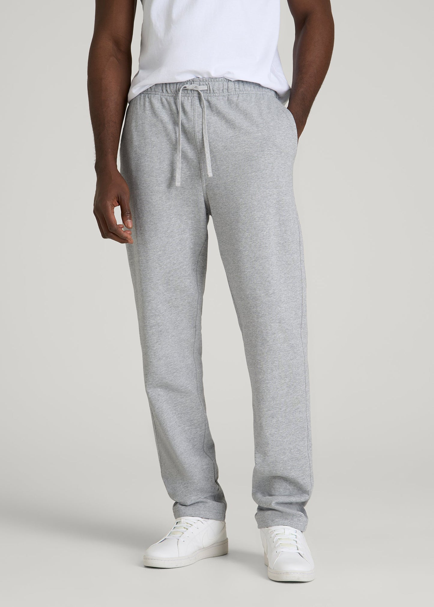 American Tall Men Everyday French Terry Straight Leg Sweatpants for Tall Men in Grey Mix
