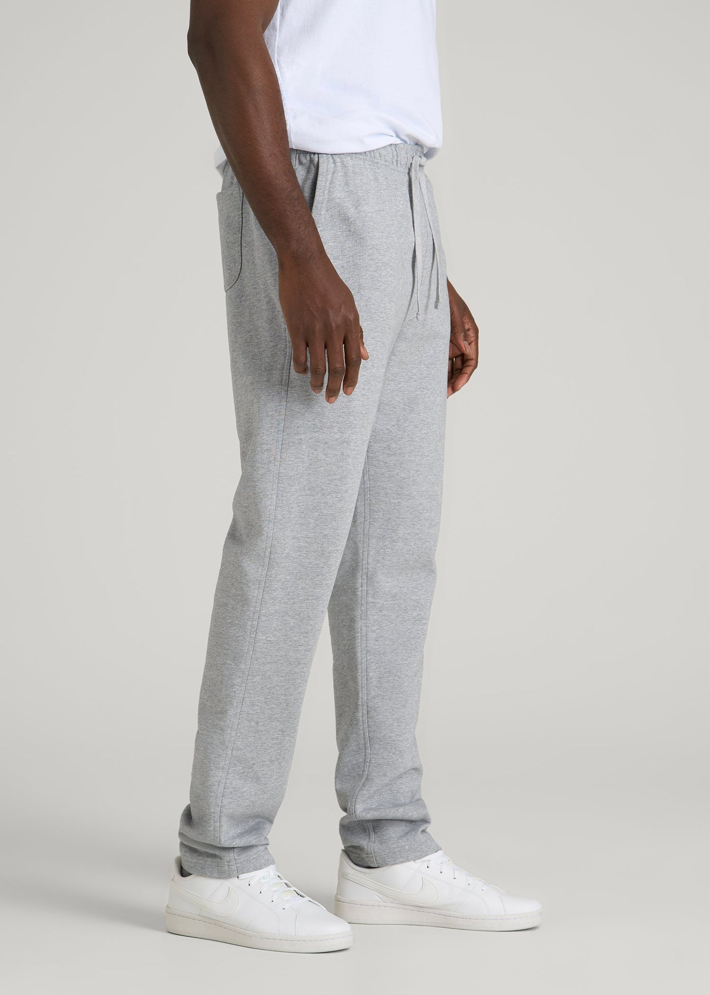 American Tall Men Everyday French Terry Straight Leg Sweatpants for Tall Men in Grey Mix