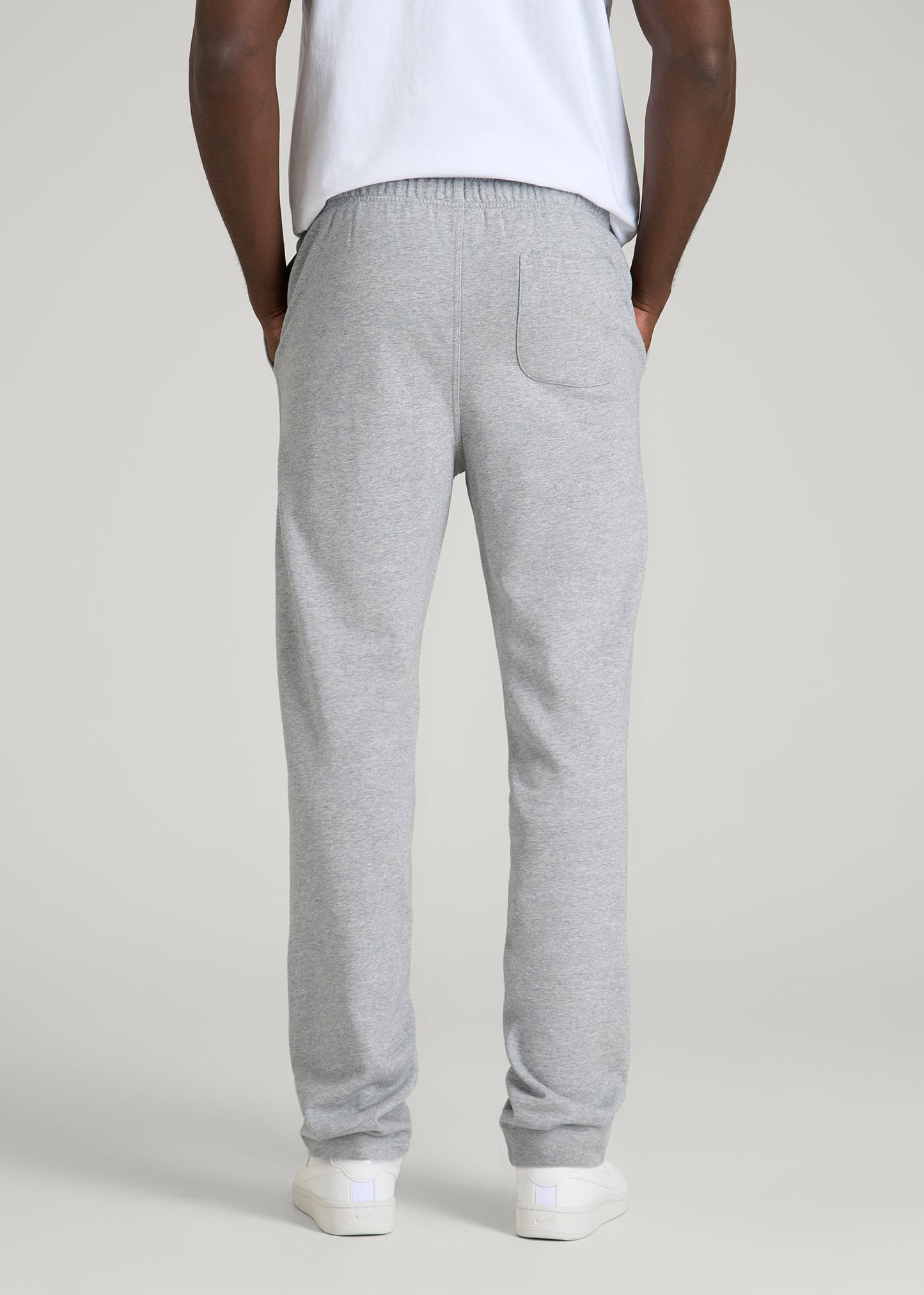 American Tall Men Everyday French Terry Straight Leg Sweatpants for Tall Men in Grey Mix