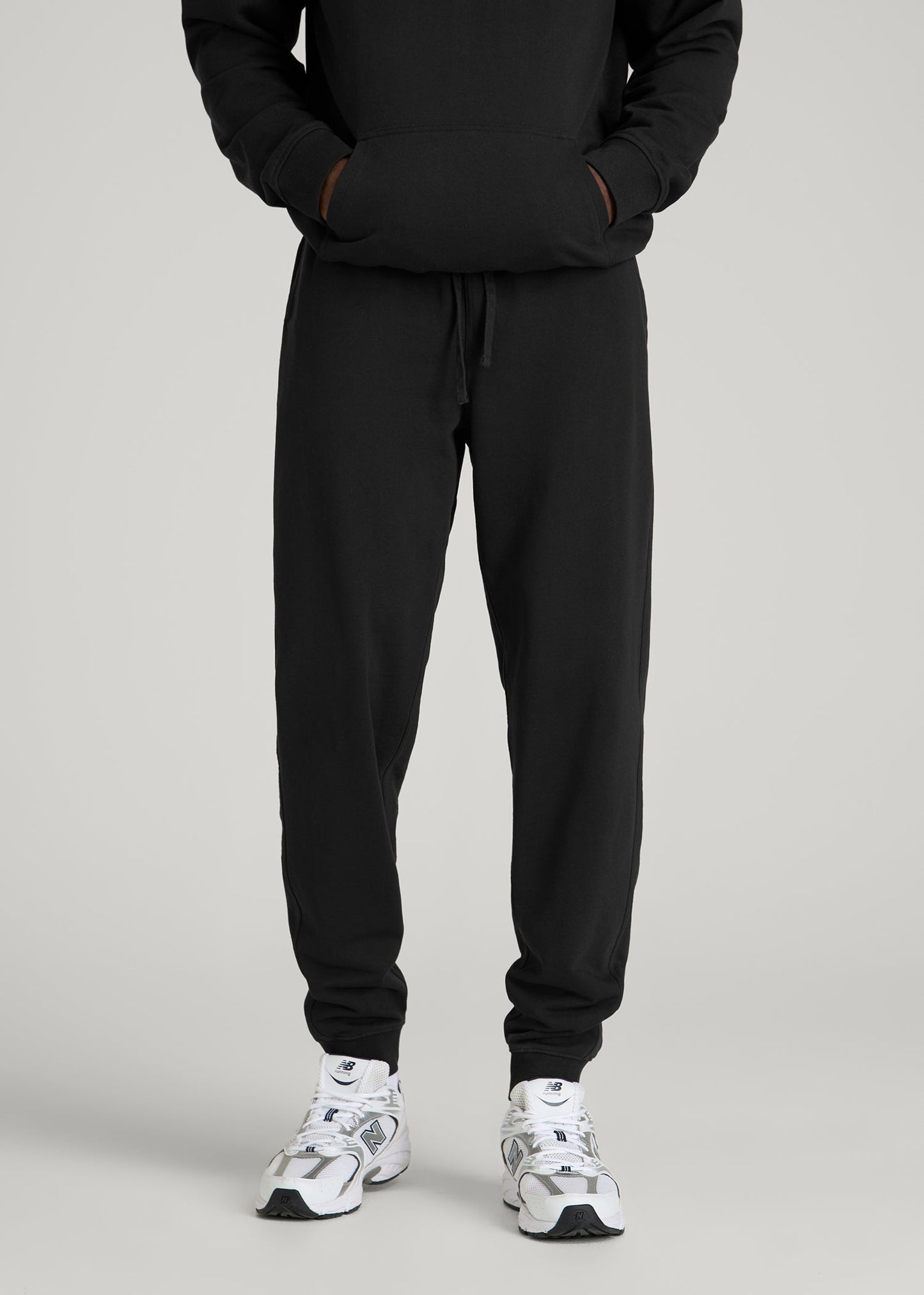American Tall Men Everyday French Terry Jogger for Tall Men in Black