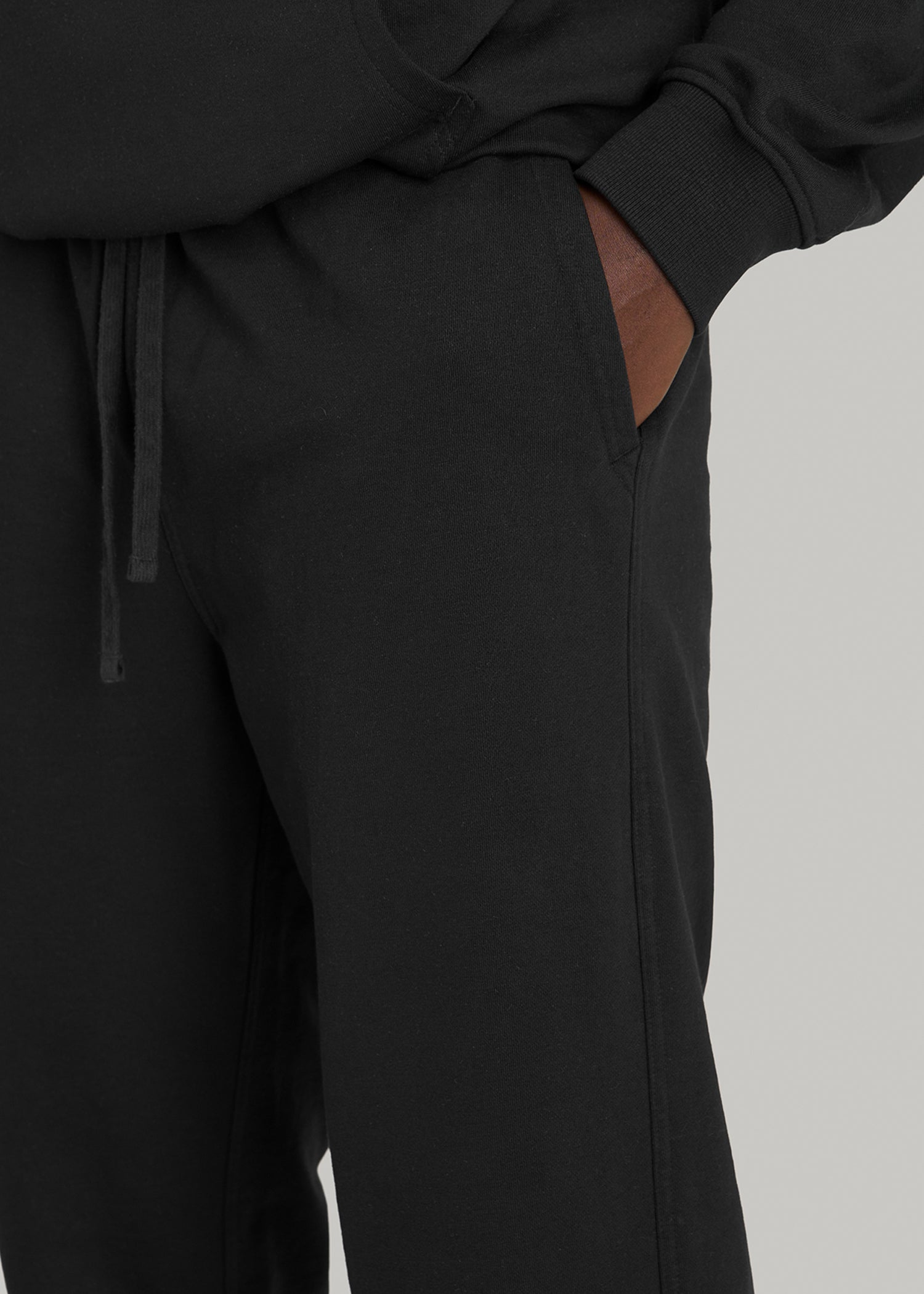 American Tall Men Everyday French Terry Jogger for Tall Men in Black