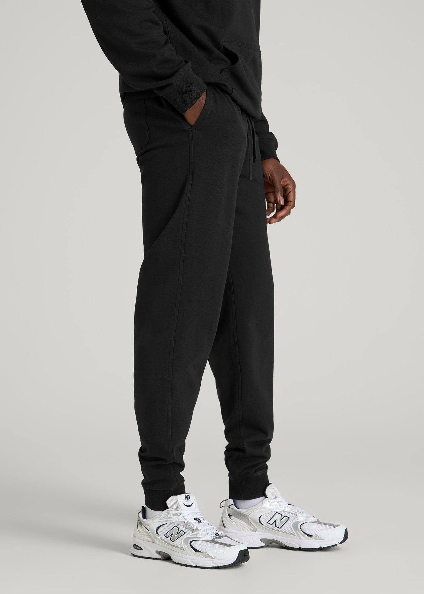 American Tall Men Everyday French Terry Jogger for Tall Men in Black