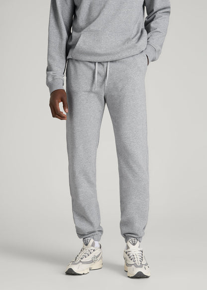 American Tall Men Everyday French Terry Cinched Bottom Sweatpants for Tall Men in Grey Mix