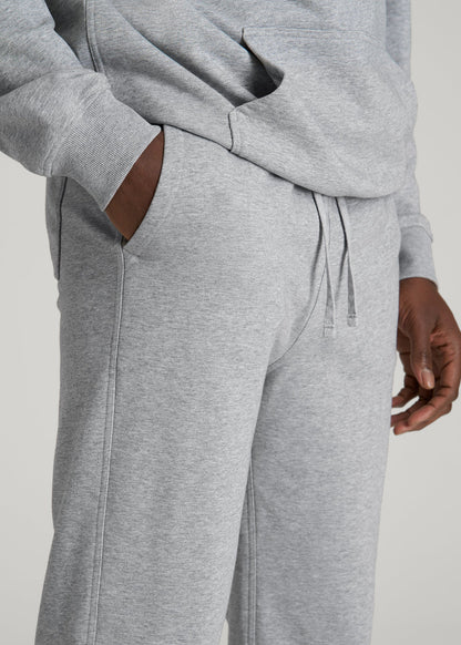 American Tall Men Everyday French Terry Cinched Bottom Sweatpants for Tall Men in Grey Mix