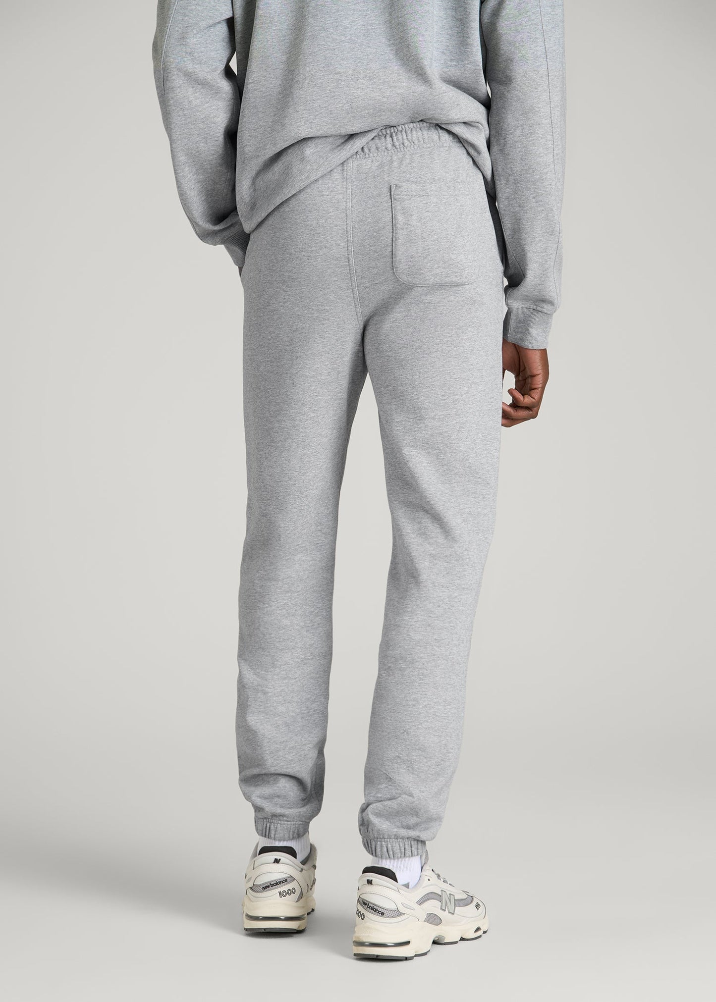 American Tall Men Everyday French Terry Cinched Bottom Sweatpants for Tall Men in Grey Mix