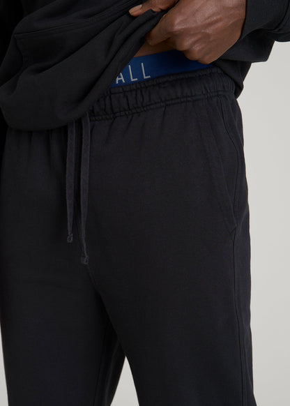 American Tall Men Everyday French Terry Cinched Bottom Sweatpants for Tall Men in Black