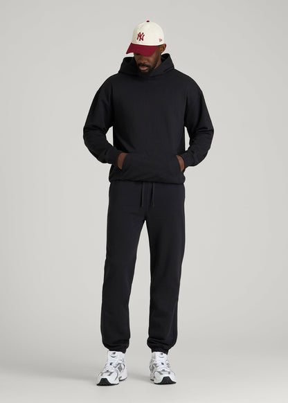 American Tall Men Everyday French Terry Cinched Bottom Sweatpants for Tall Men in Black