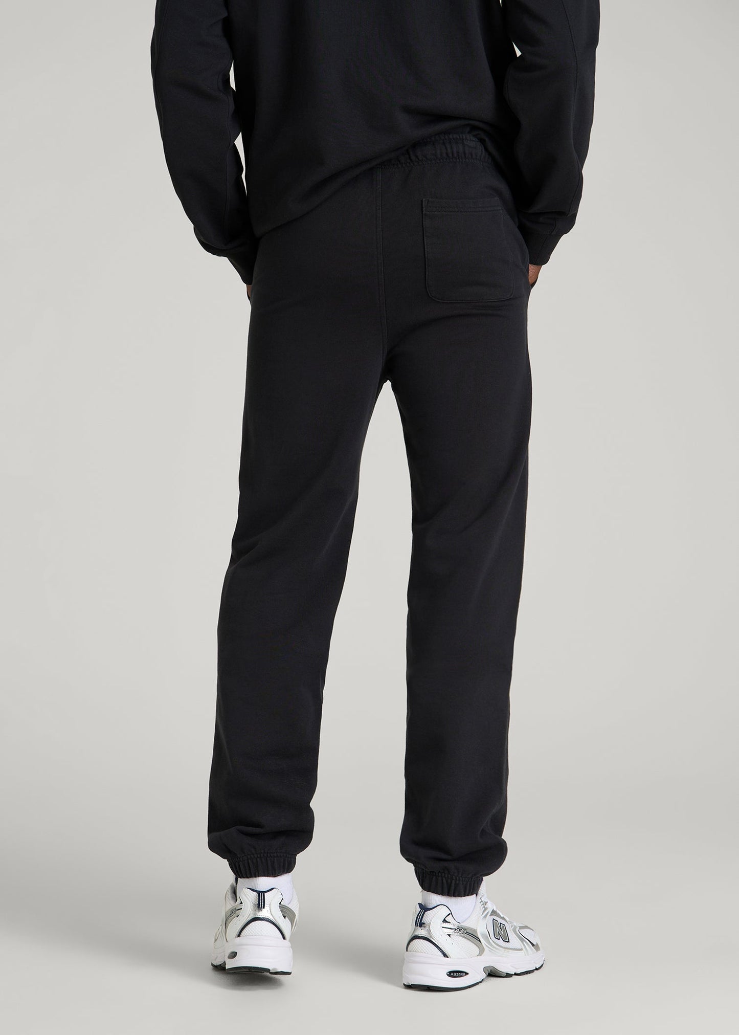 American Tall Men Everyday French Terry Cinched Bottom Sweatpants for Tall Men in Black