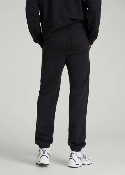 American Tall Men Everyday French Terry Cinched Bottom Sweatpants for Tall Men in Black