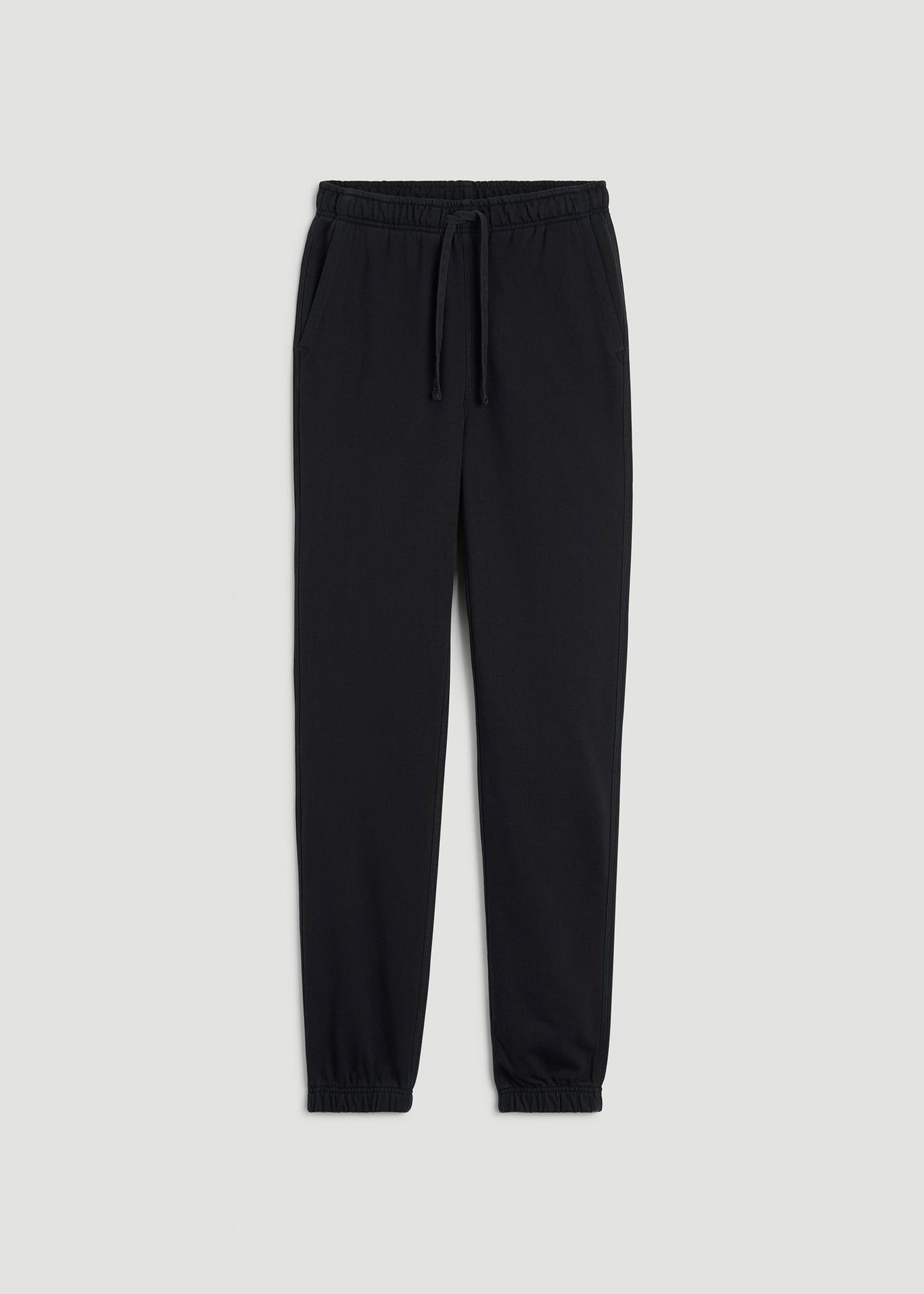 American Tall Men Everyday French Terry Cinched Bottom Sweatpants for Tall Men in Black
