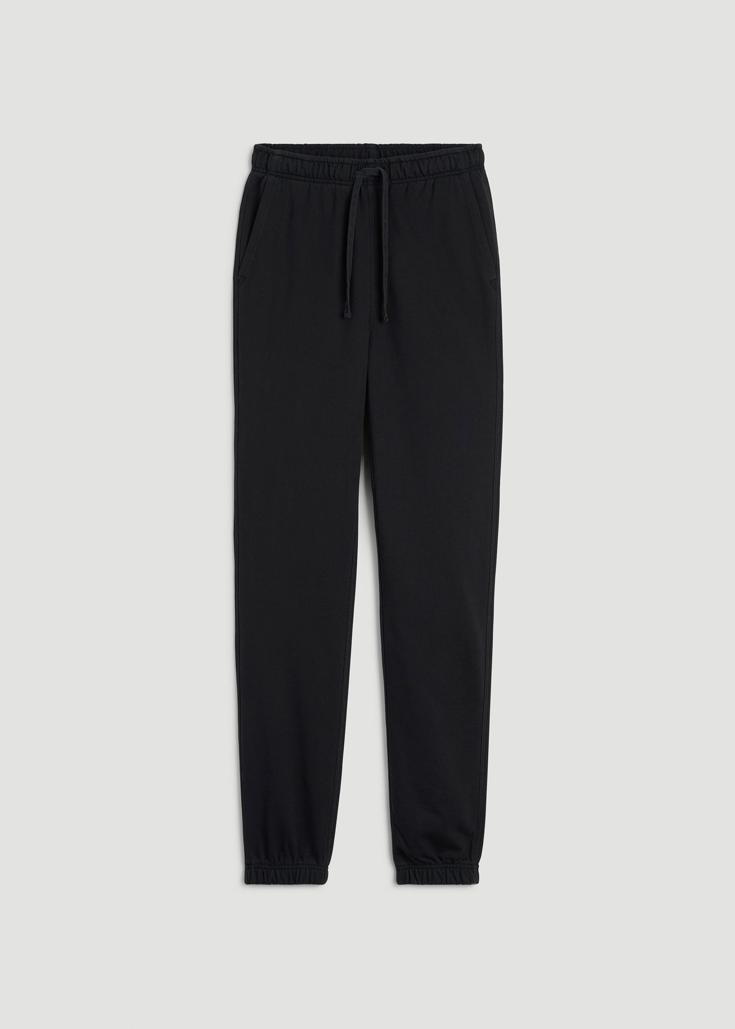 American Tall Men Everyday French Terry Cinched Bottom Sweatpants for Tall Men in Black