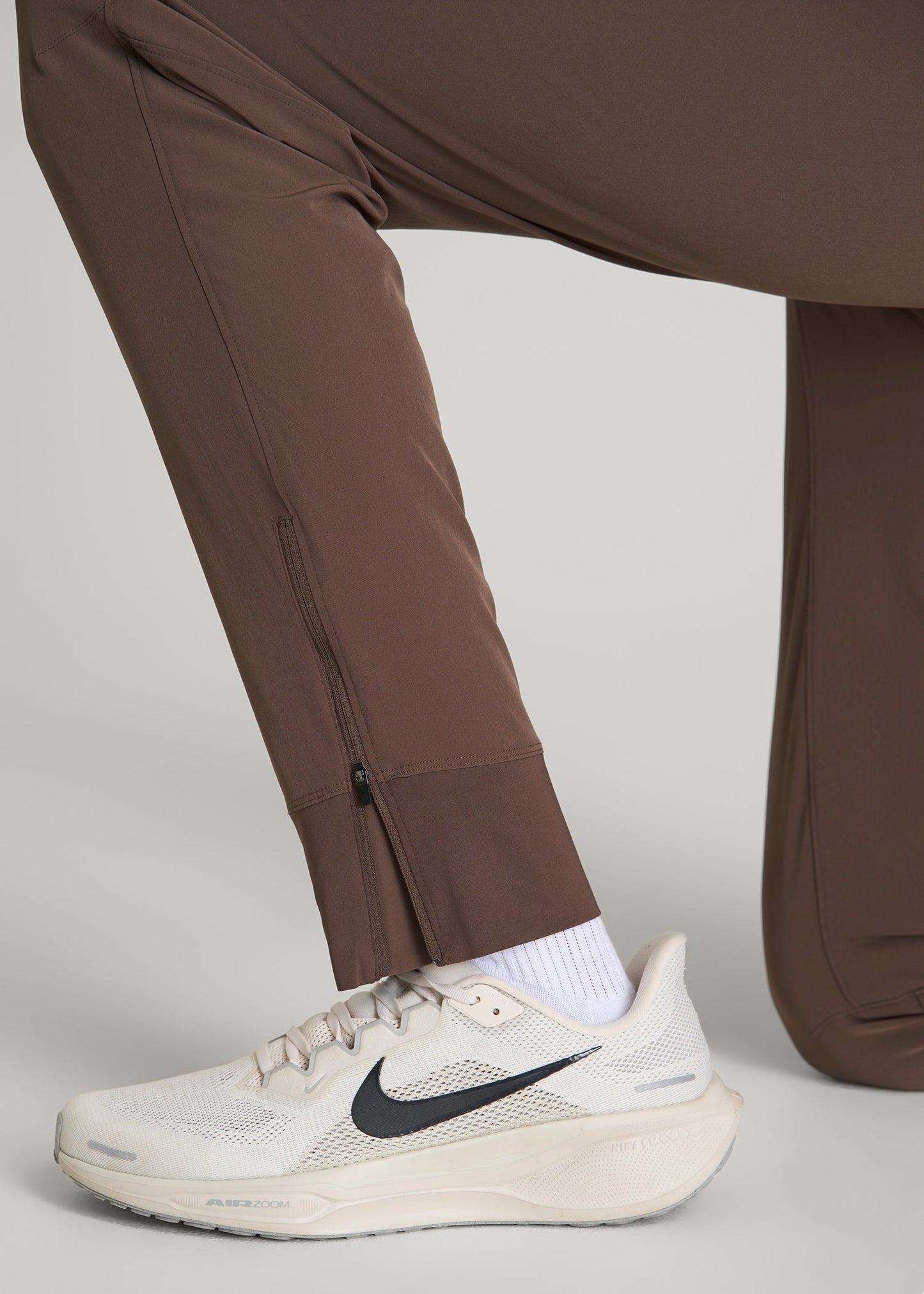 American Tall Men Featherweight Perforated Training Joggers for Tall Men in Coffee Quartz
