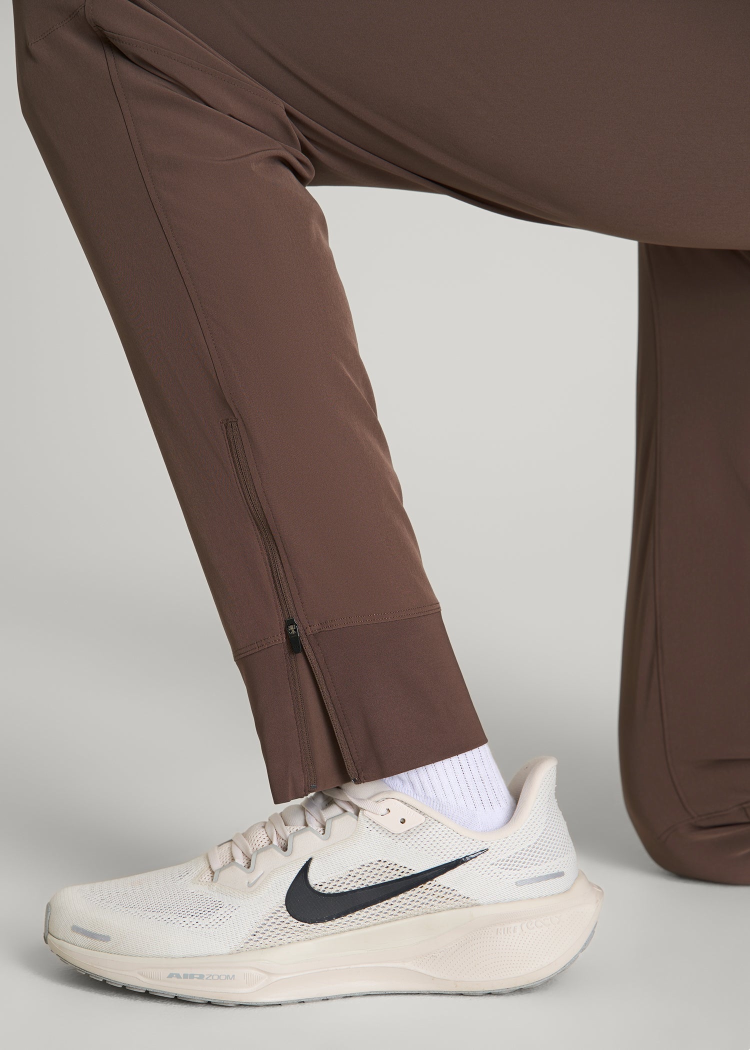 American Tall Men Featherweight Perforated Training Joggers for Tall Men in Coffee Quartz