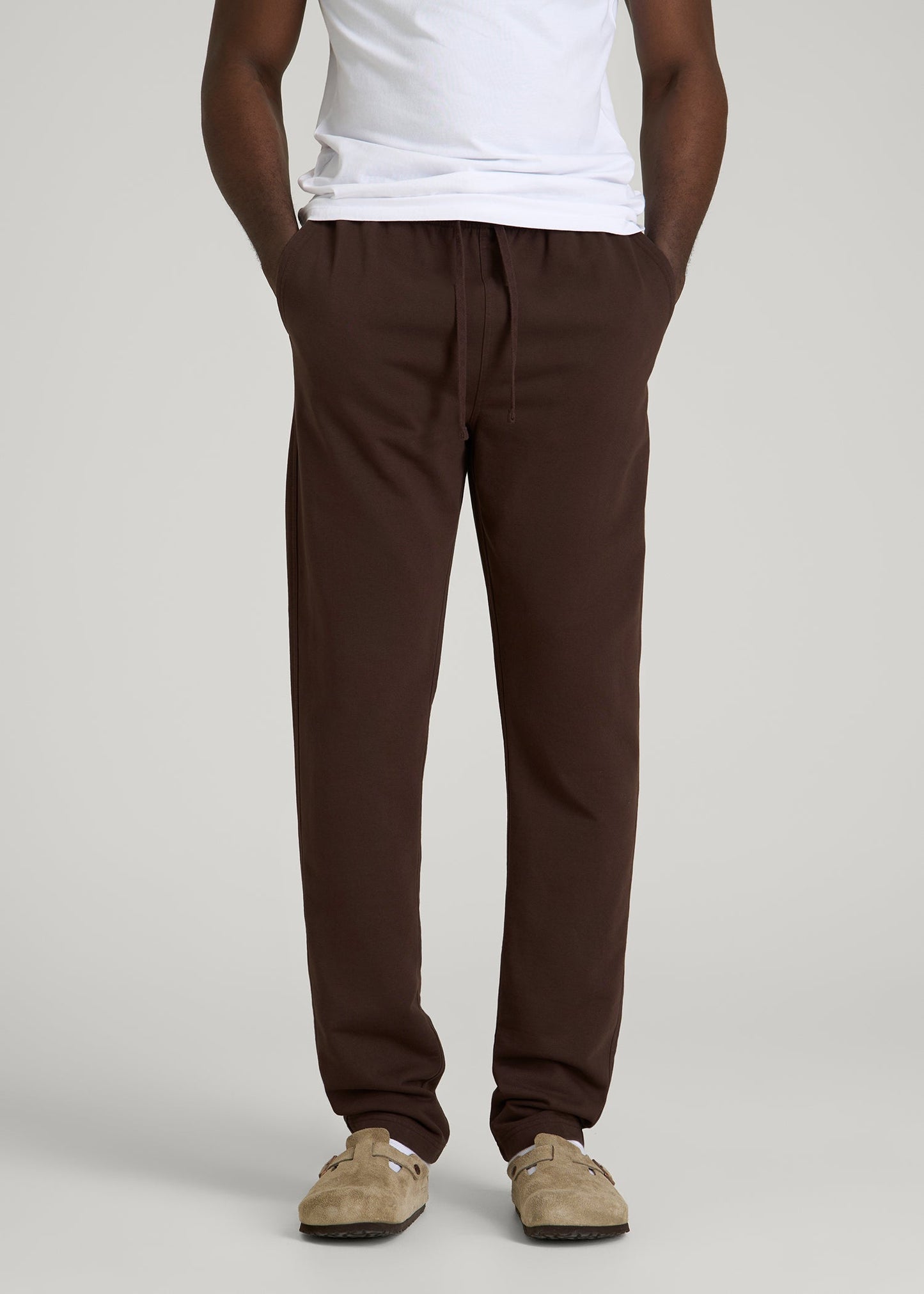 American Tall Men Everyday French Terry Straight Leg Sweatpants for Tall Men in Espresso