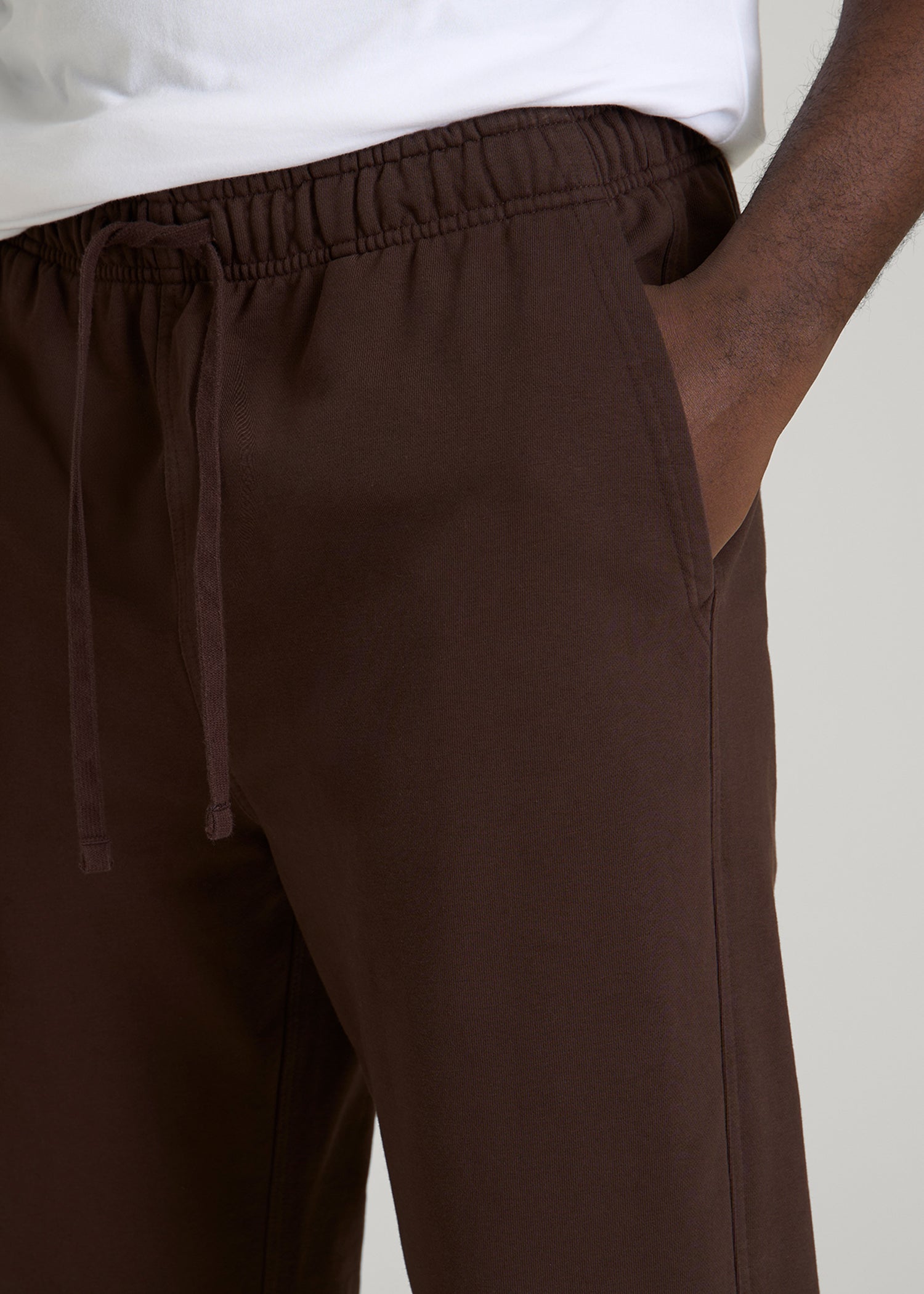 American Tall Men Everyday French Terry Straight Leg Sweatpants for Tall Men in Espresso