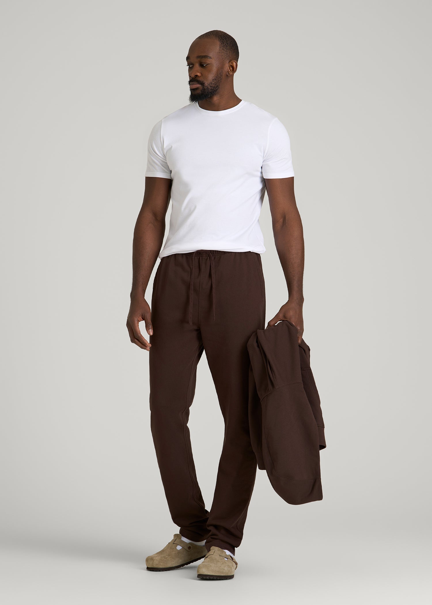 American Tall Men Everyday French Terry Straight Leg Sweatpants for Tall Men in Espresso