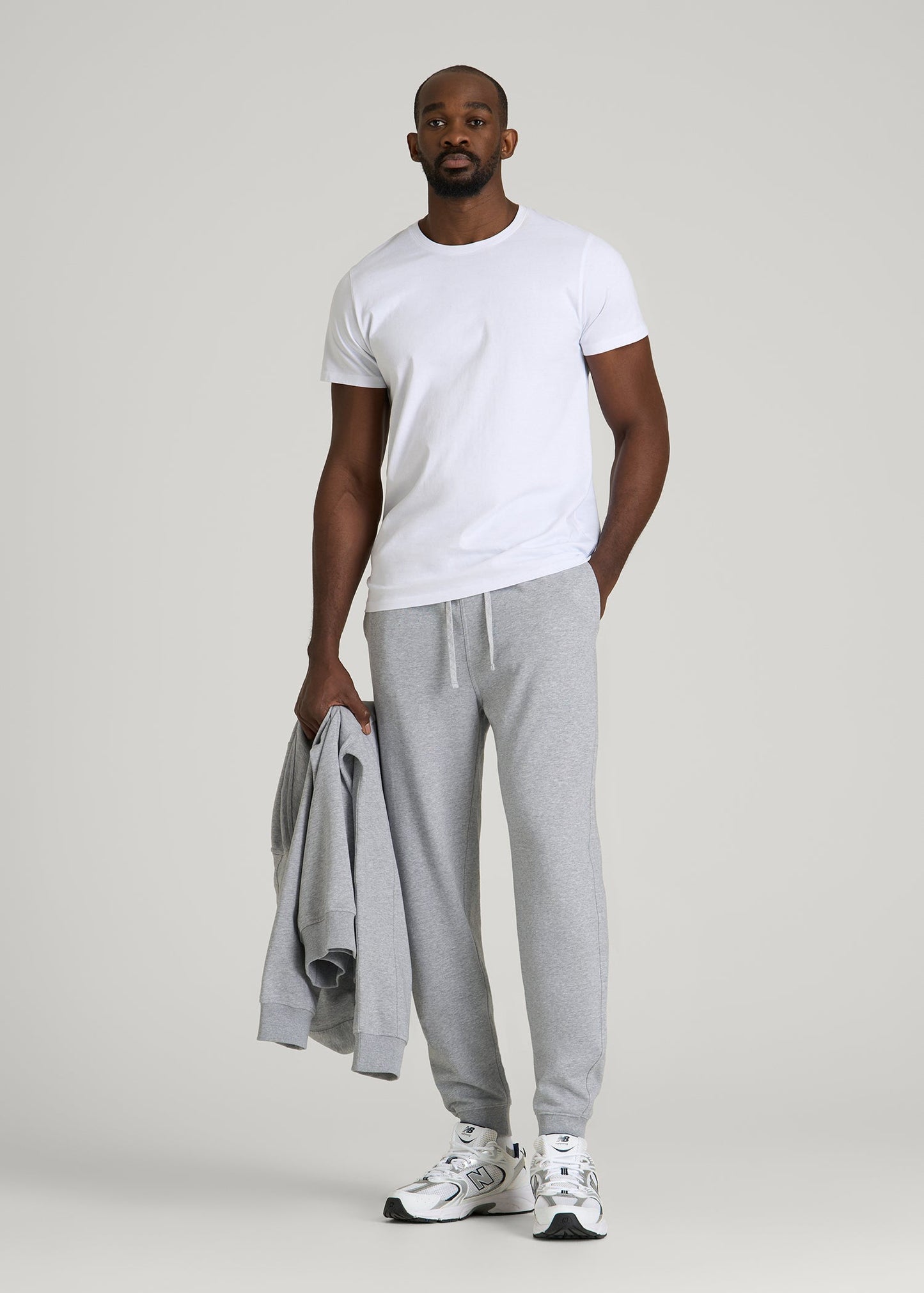 American Tall Men Everyday French Terry Jogger for Tall Men in Grey Mix