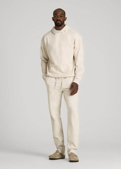 American Tall Men Everyday French Terry Straight Leg Sweatpants for Tall Men in Heathered Oatmeal