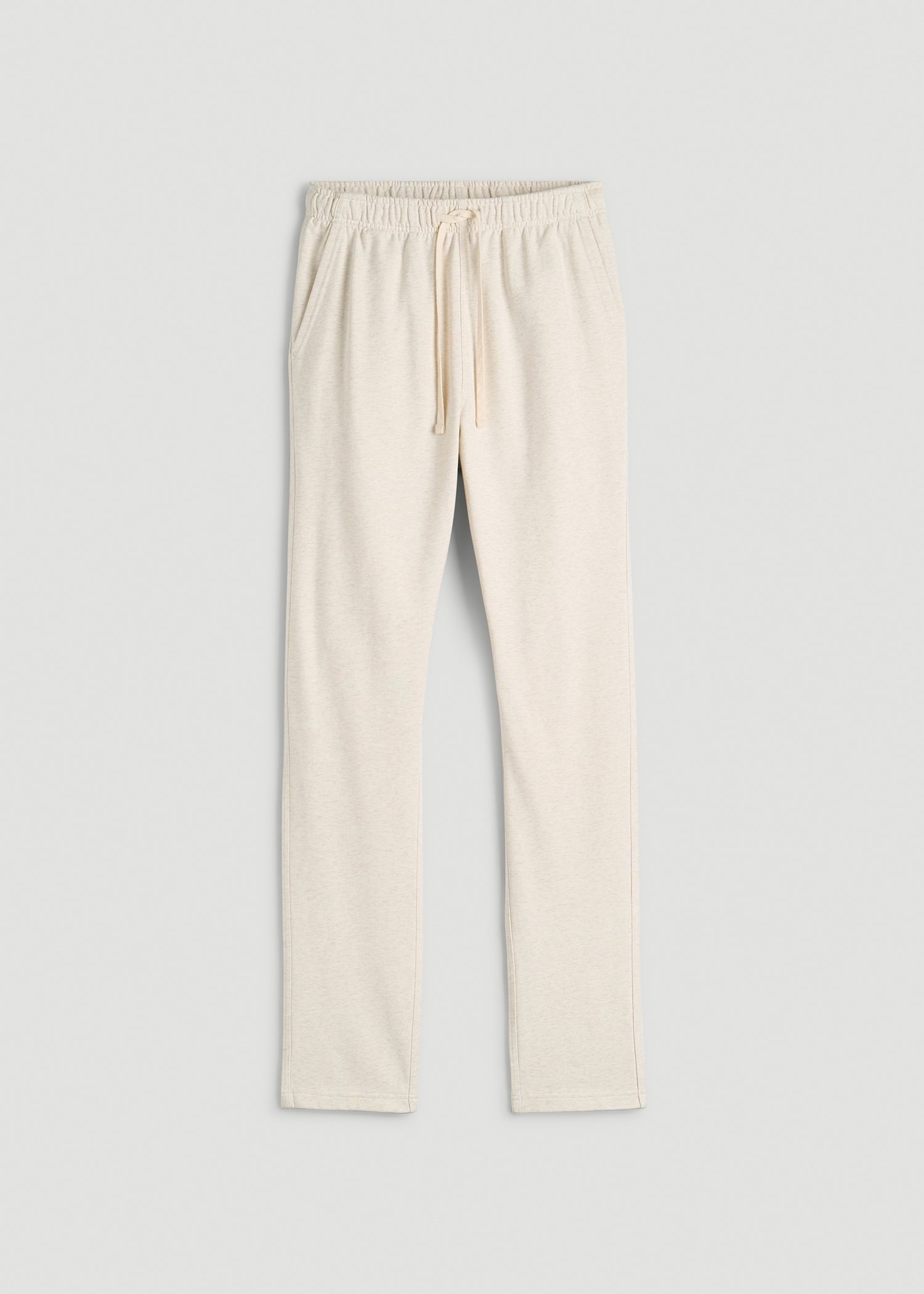 American Tall Men Everyday French Terry Straight Leg Sweatpants for Tall Men in Heathered Oatmeal