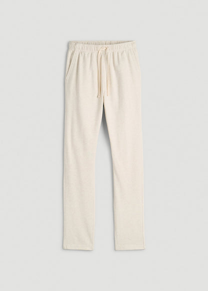 American Tall Men Everyday French Terry Straight Leg Sweatpants for Tall Men in Heathered Oatmeal