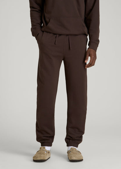 American Tall Men Everyday French Terry Cinched Bottom Sweatpants for Tall Men in Espresso