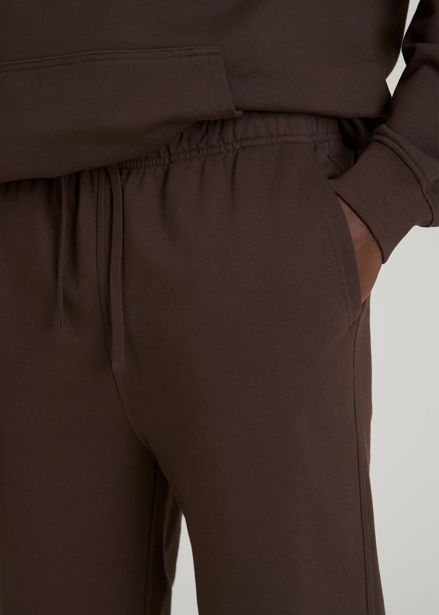 American Tall Men Everyday French Terry Cinched Bottom Sweatpants for Tall Men in Espresso