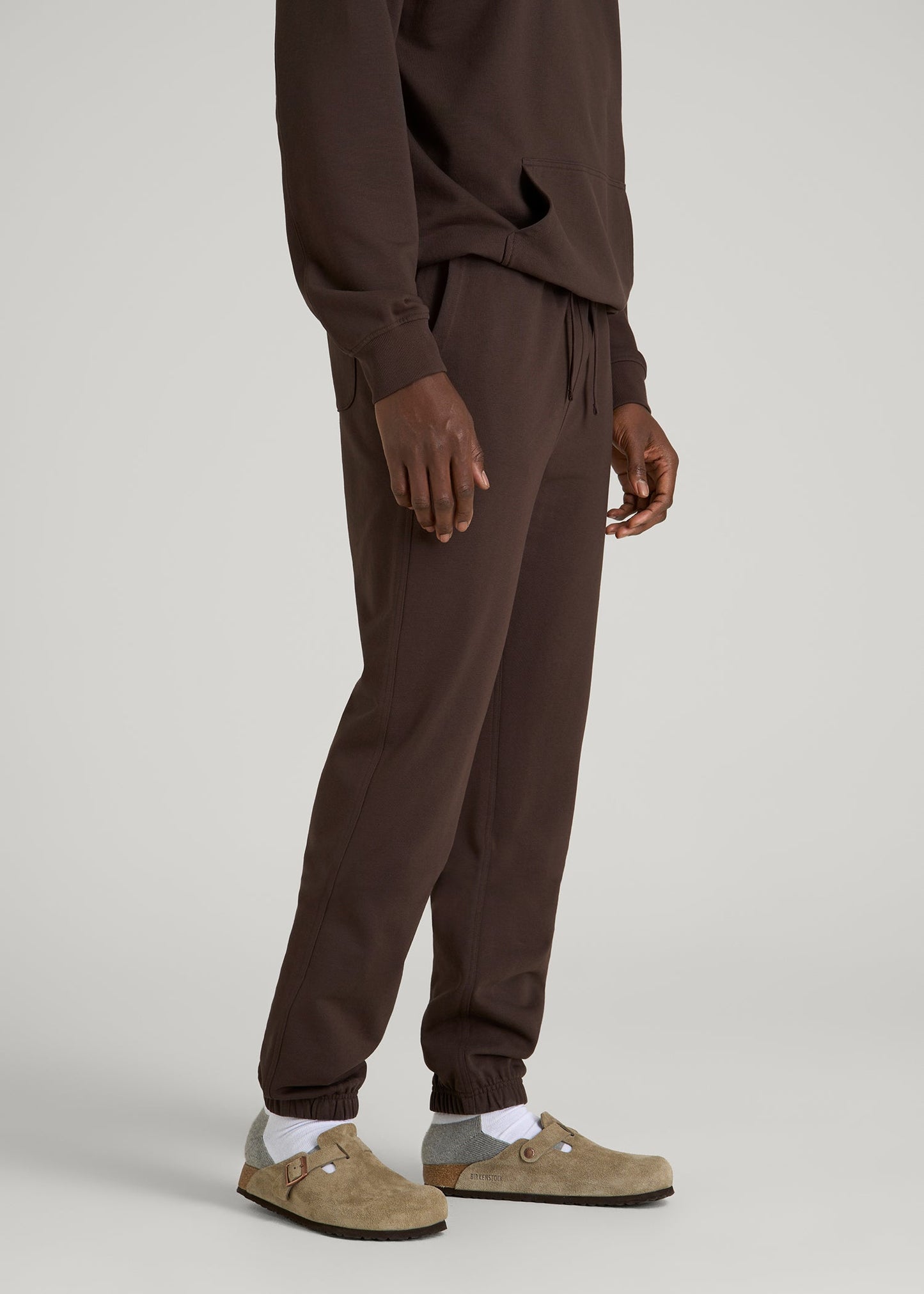 American Tall Men Everyday French Terry Cinched Bottom Sweatpants for Tall Men in Espresso