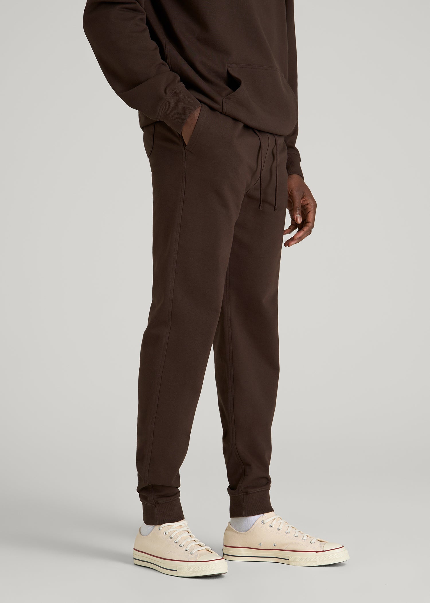 American Tall Men Everyday French Terry Jogger for Tall Men in Espresso