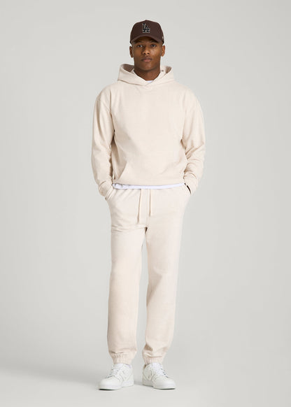 American Tall Men Everyday French Terry Cinched Bottom Sweatpants for Tall Men in Heathered Oatmeal