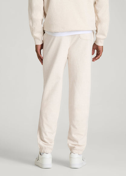 American Tall Men Everyday French Terry Cinched Bottom Sweatpants for Tall Men in Heathered Oatmeal