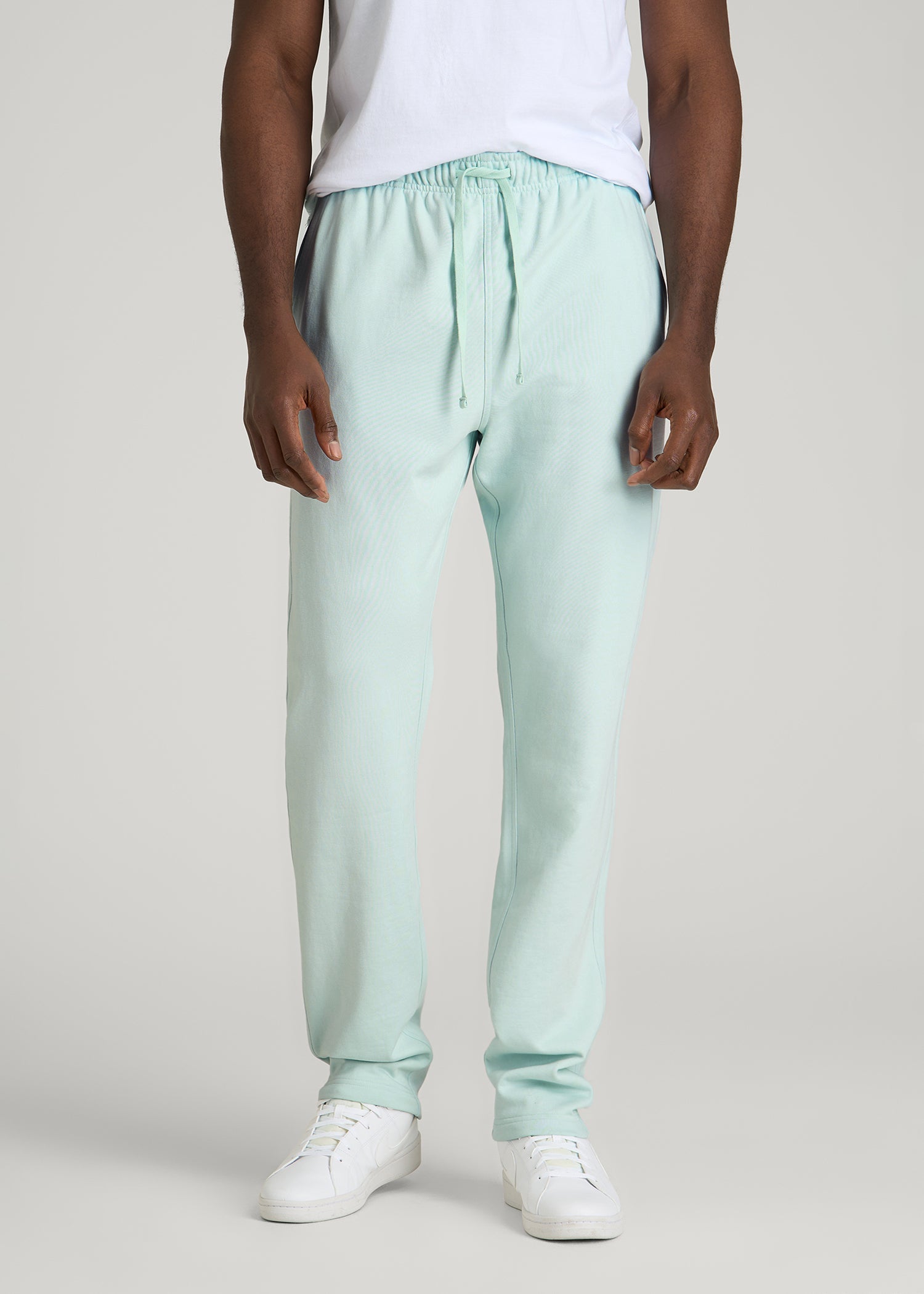 American Tall Men Everyday French Terry Straight Leg Sweatpants for Tall Men in Opal Blue