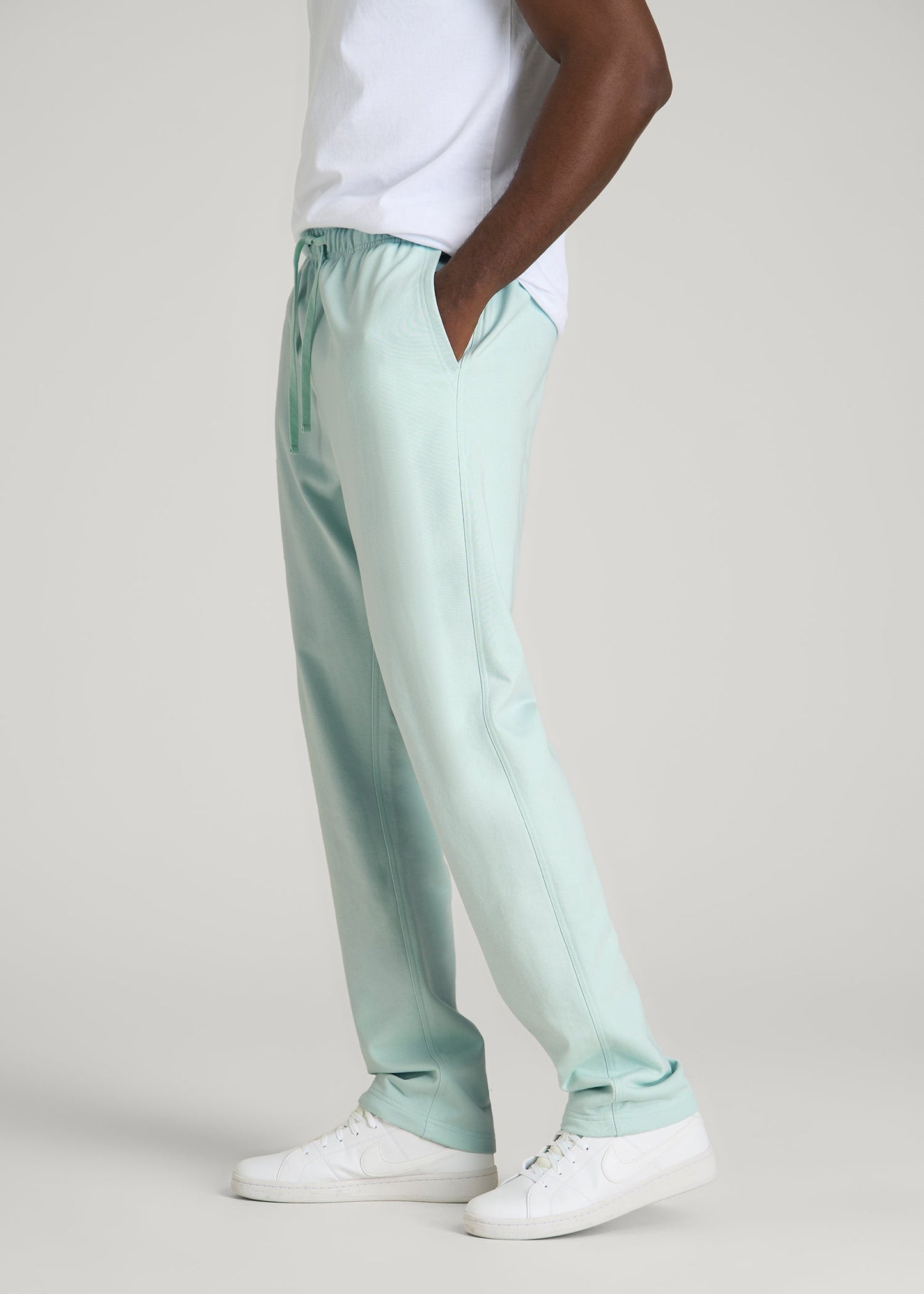 American Tall Men Everyday French Terry Straight Leg Sweatpants for Tall Men in Opal Blue