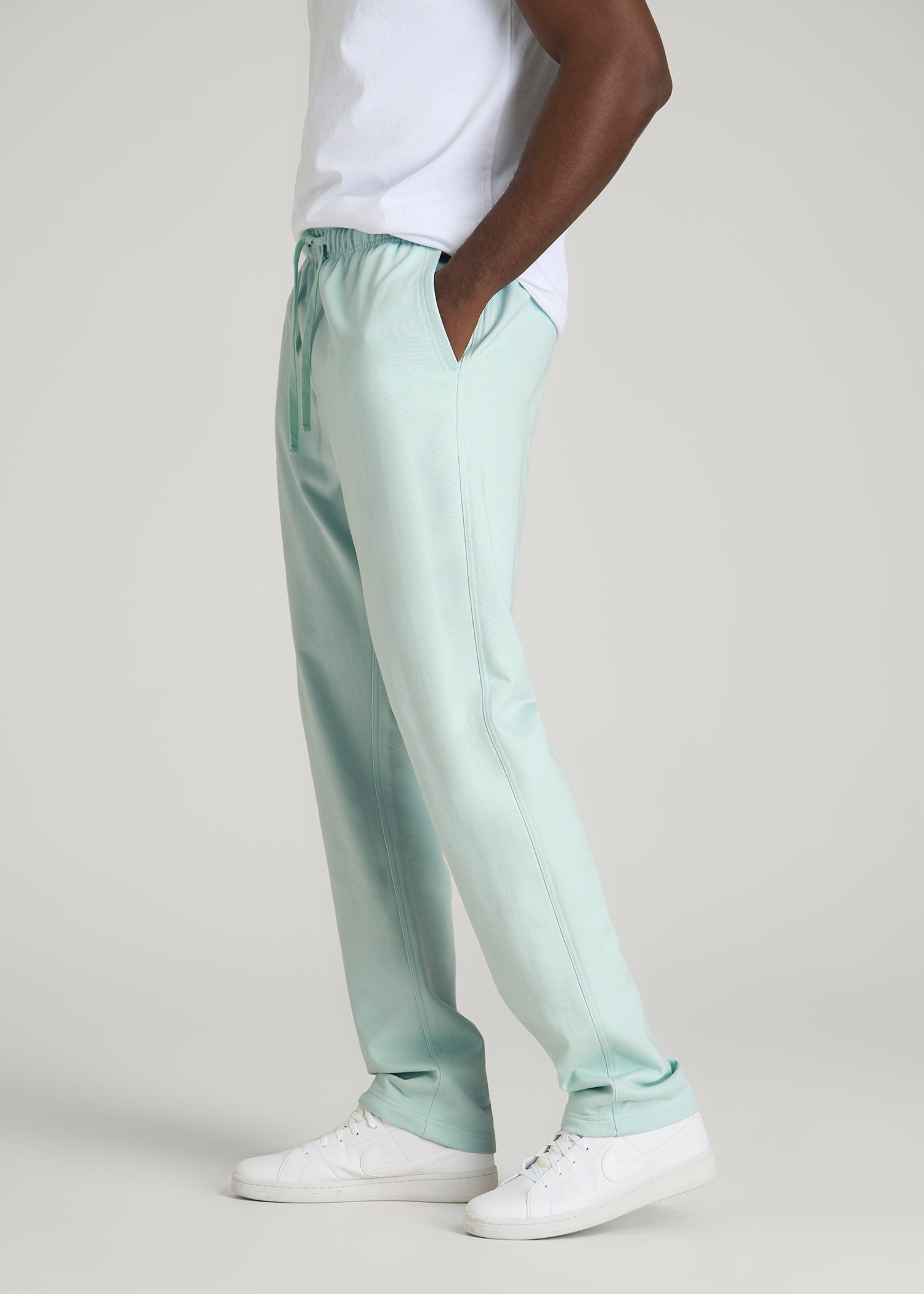 American Tall Men Everyday French Terry Straight Leg Sweatpants for Tall Men in Opal Blue