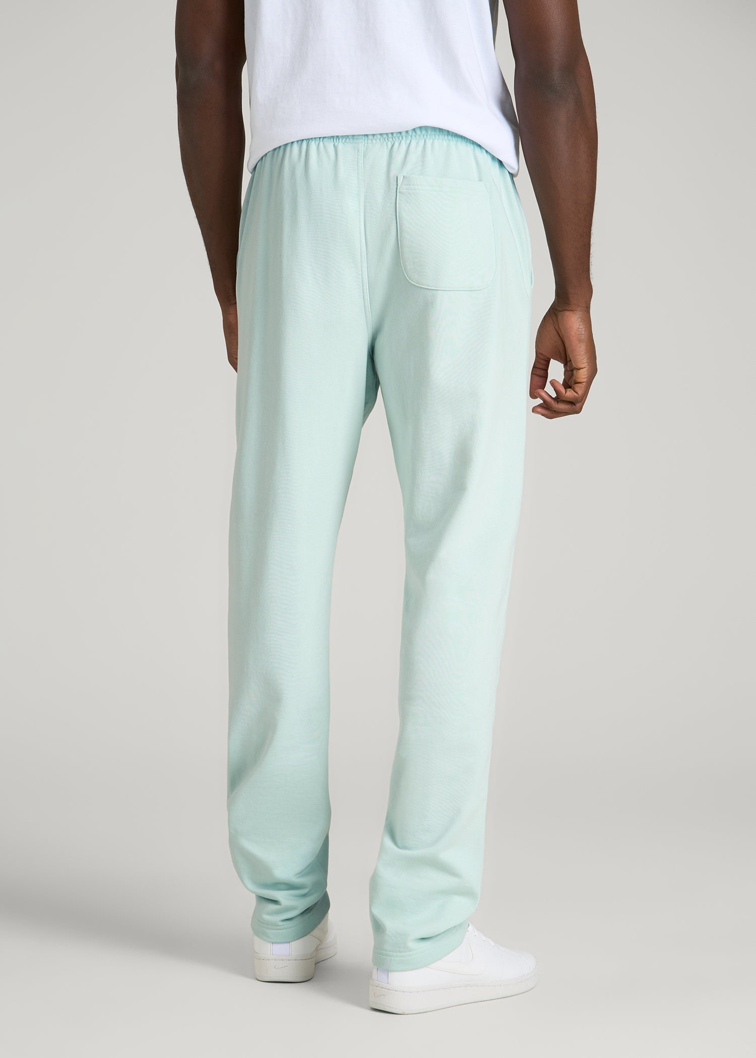 American Tall Men Everyday French Terry Straight Leg Sweatpants for Tall Men in Opal Blue