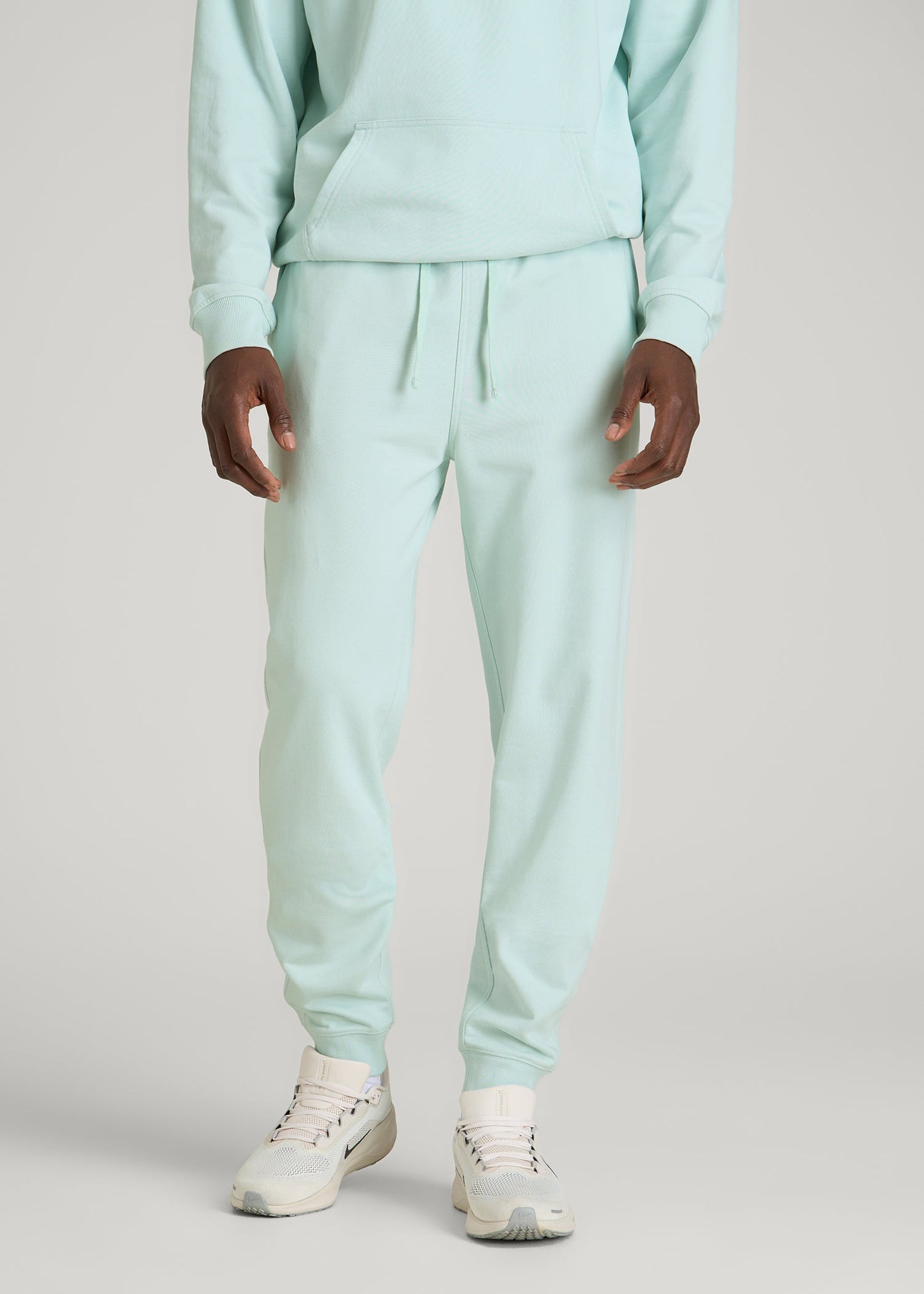 American Tall Men Everyday French Terry Jogger for Tall Men in Opal Blue