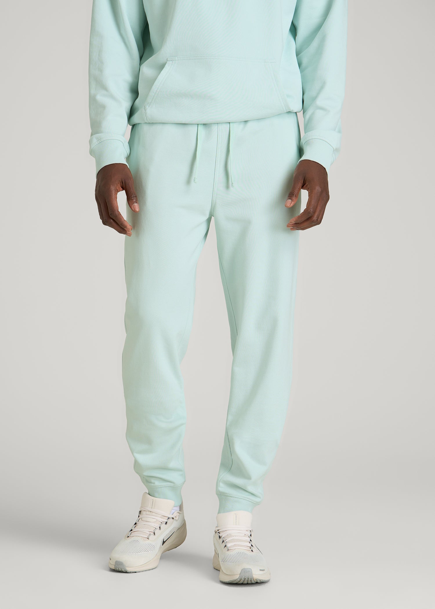 American Tall Men Everyday French Terry Jogger for Tall Men in Opal Blue