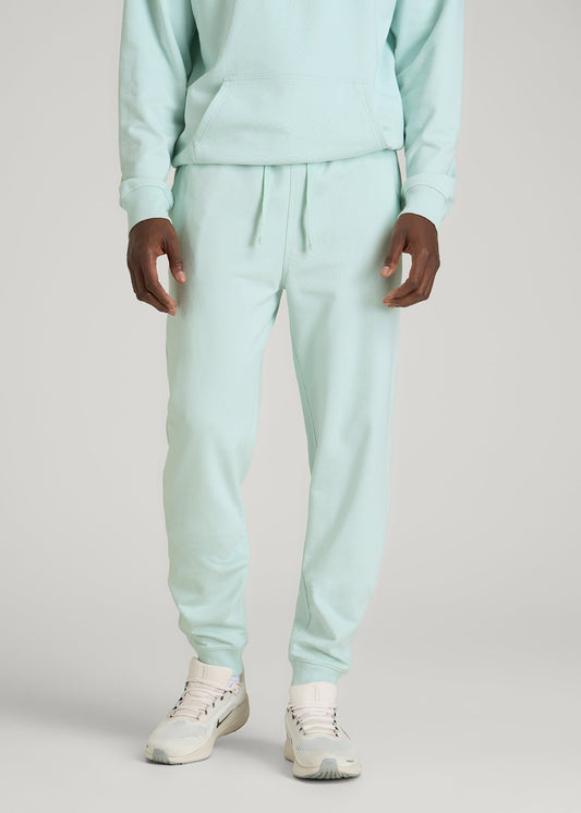 American Tall Men Everyday French Terry Jogger for Tall Men in Opal Blue