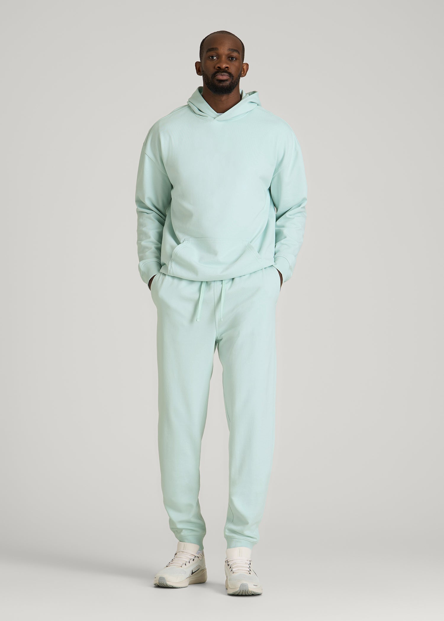 American Tall Men Everyday French Terry Jogger for Tall Men in Opal Blue