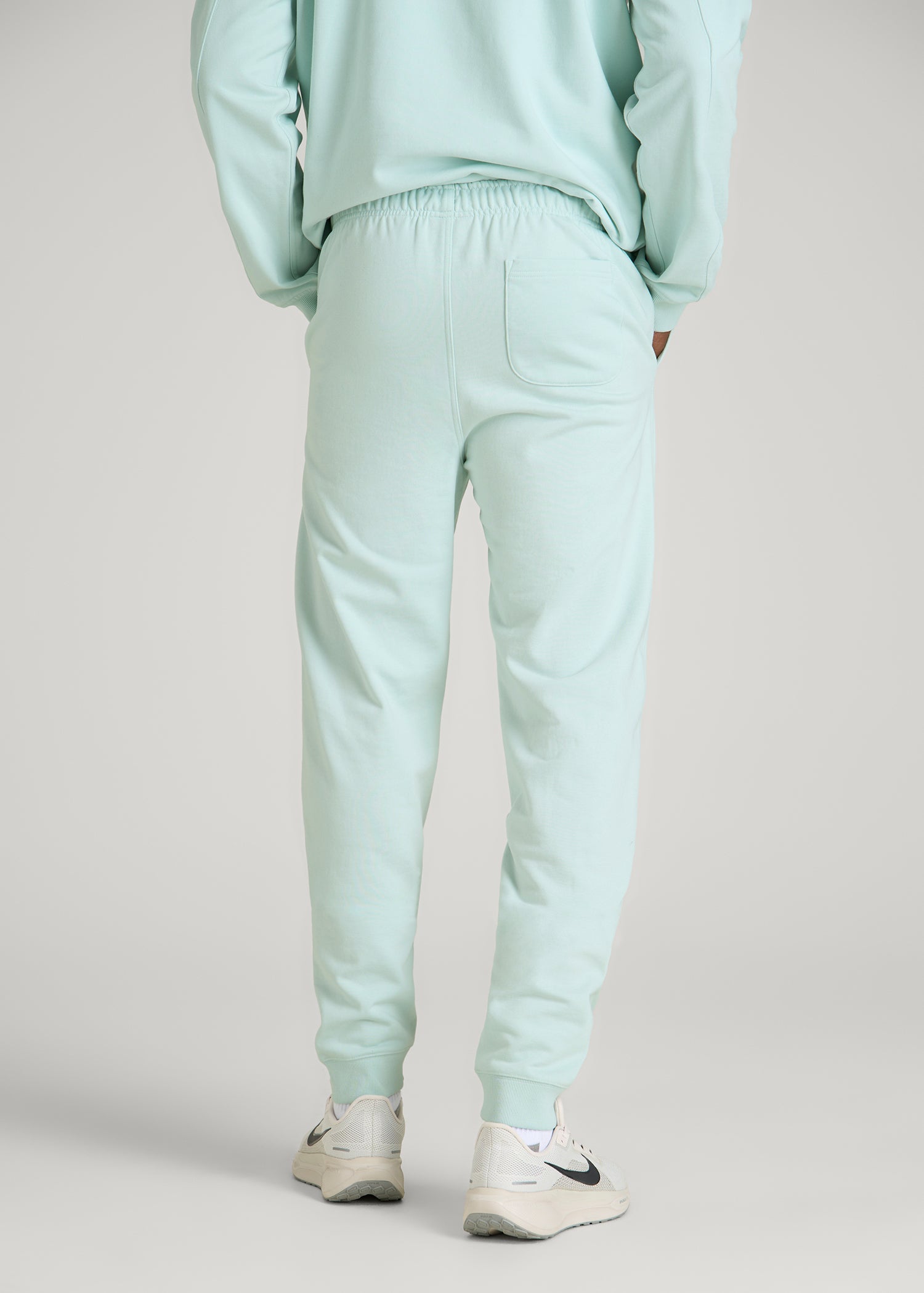 American Tall Men Everyday French Terry Jogger for Tall Men in Opal Blue