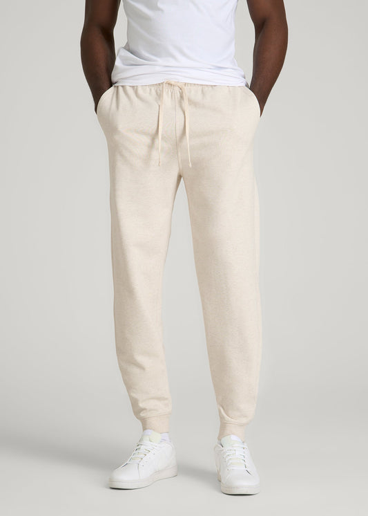 American Tall Men Everyday French Terry Jogger for Tall Men in Heathered Oatmeal