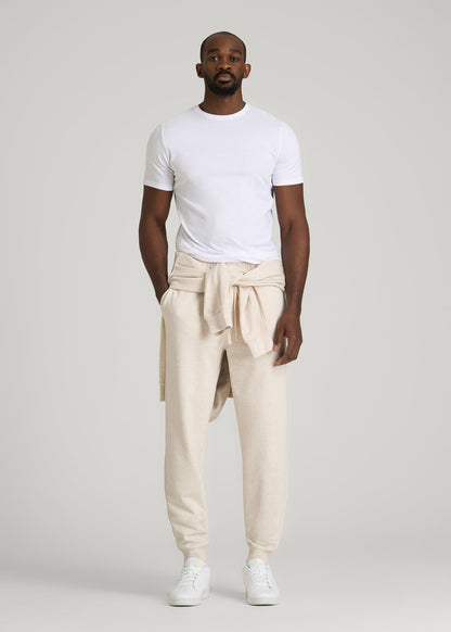American Tall Men Everyday French Terry Jogger for Tall Men in Heathered Oatmeal