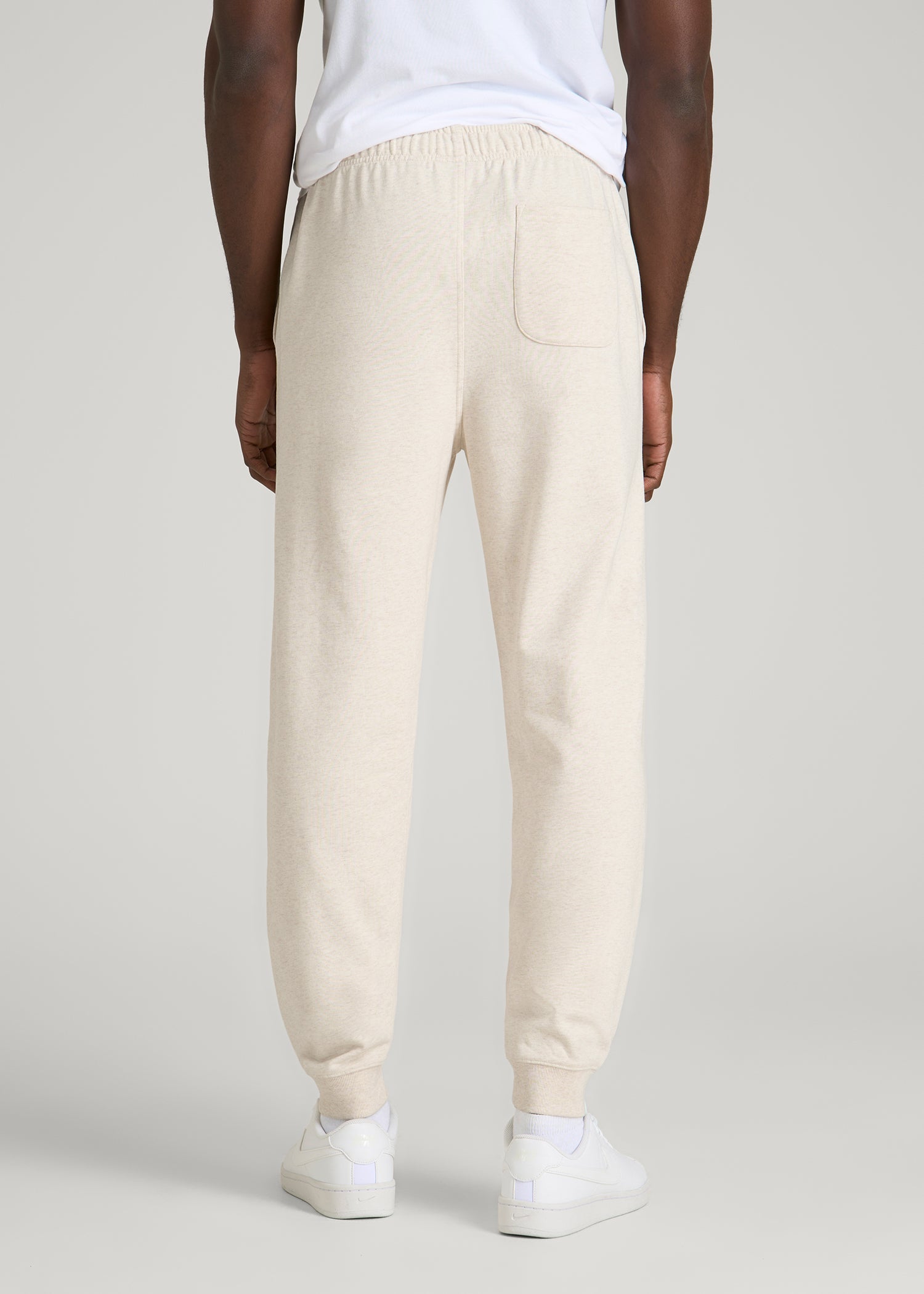 American Tall Men Everyday French Terry Jogger for Tall Men in Heathered Oatmeal