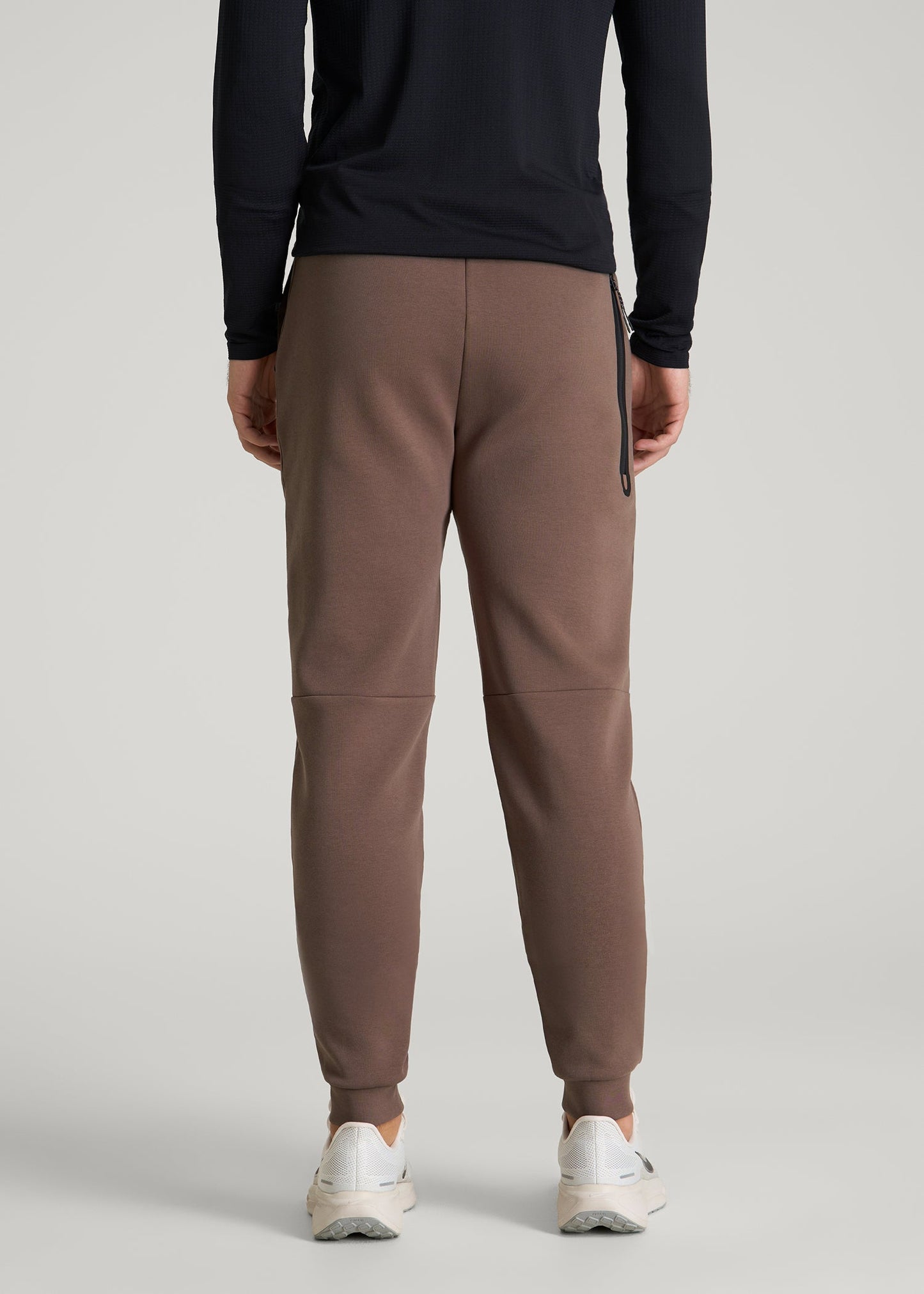 American Tall Men Tech Motion Fleece Joggers for Tall Men in Coffee Quartz