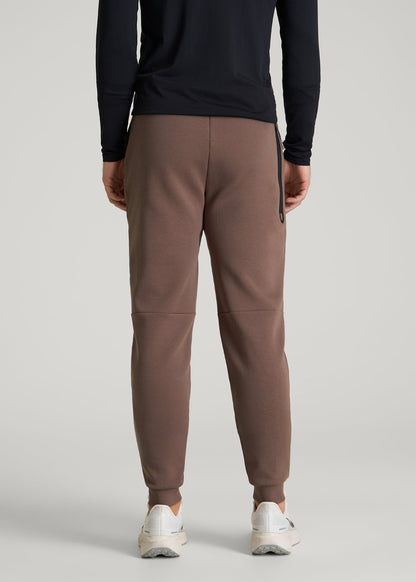 American Tall Men Tech Motion Fleece Joggers for Tall Men in Coffee Quartz