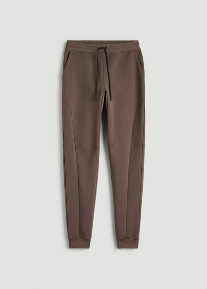 American Tall Men Tech Motion Fleece Joggers for Tall Men in Coffee Quartz