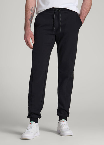 American Tall Men Tech Motion Fleece Joggers for Tall Men in Black
