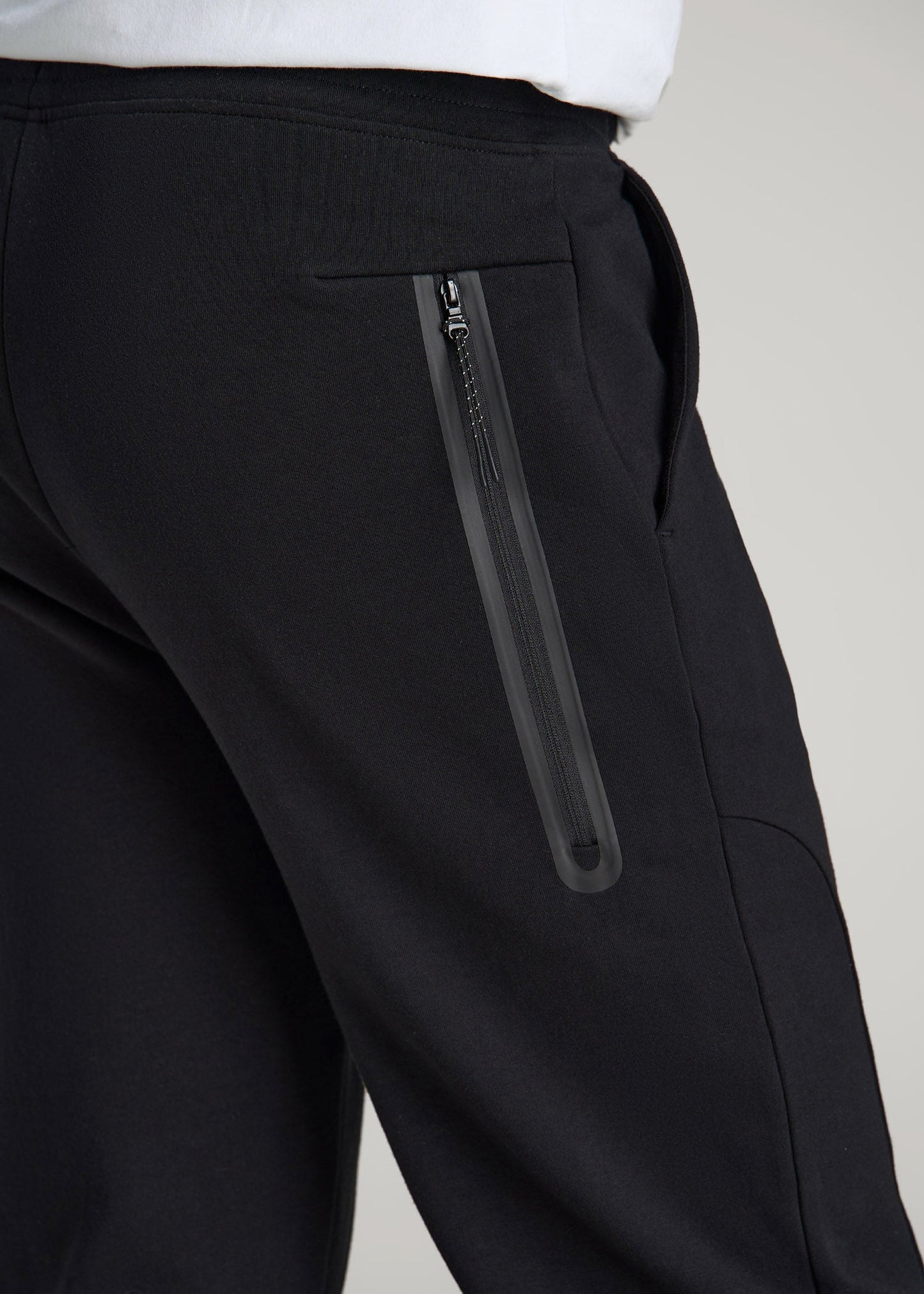 American Tall Men Tech Motion Fleece Joggers for Tall Men in Black
