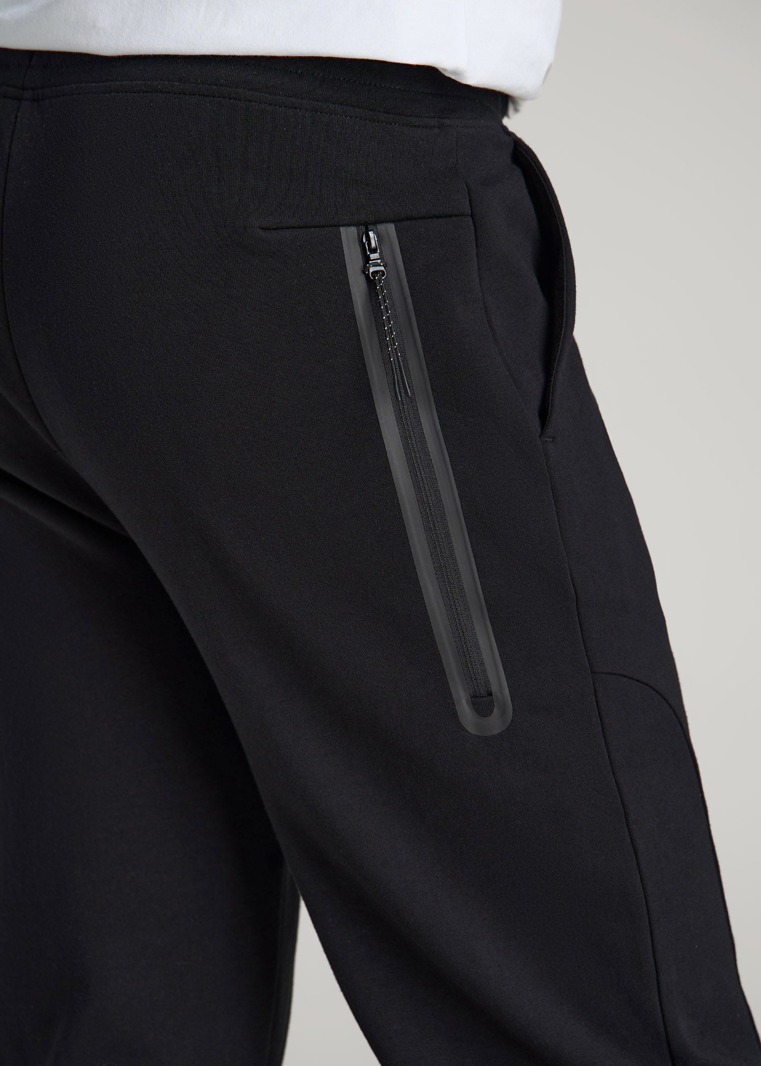 American Tall Men Tech Motion Fleece Joggers for Tall Men in Black
