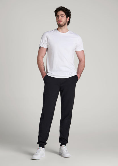 American Tall Men Tech Motion Fleece Joggers for Tall Men in Black