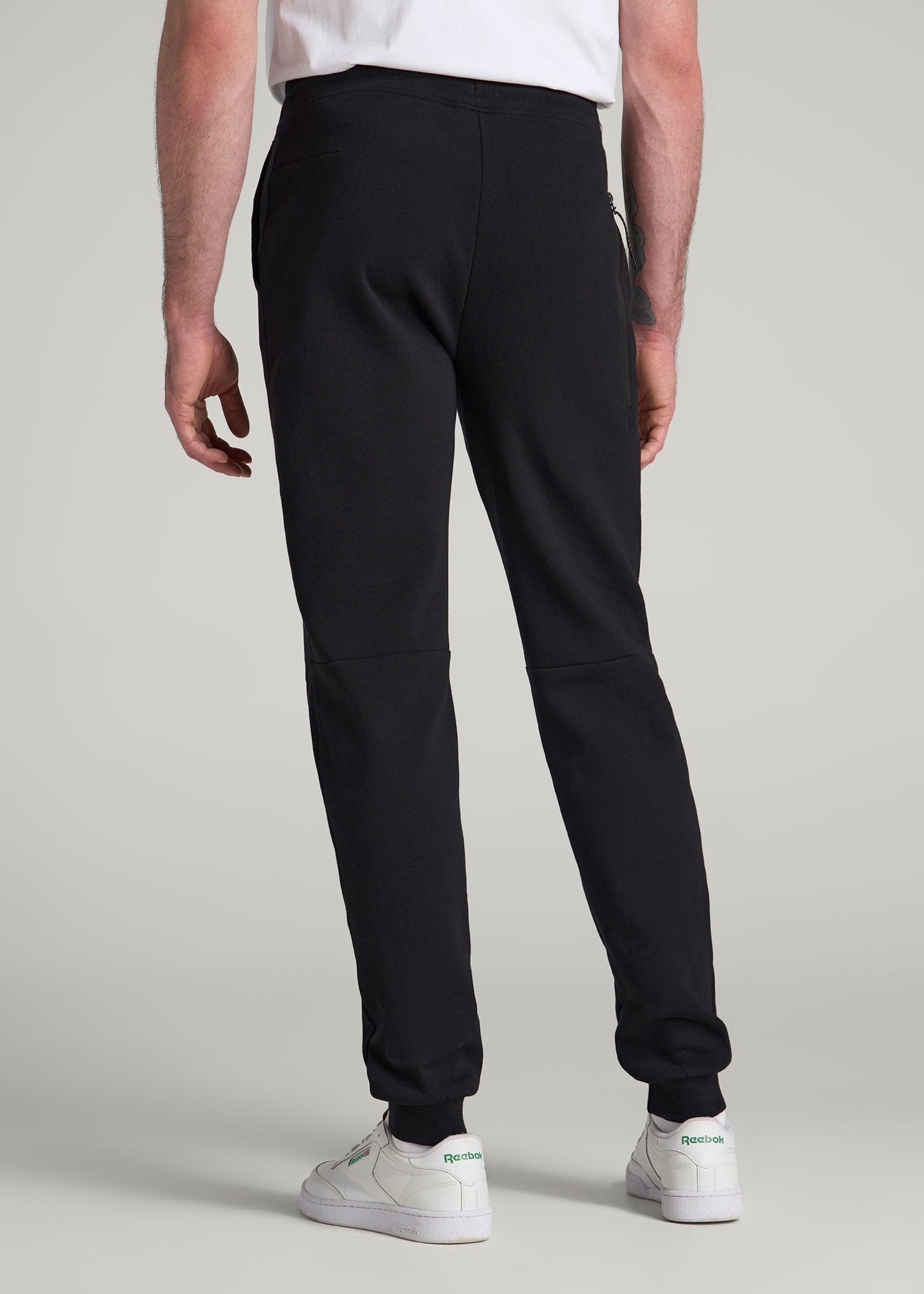 American Tall Men Tech Motion Fleece Joggers for Tall Men in Black